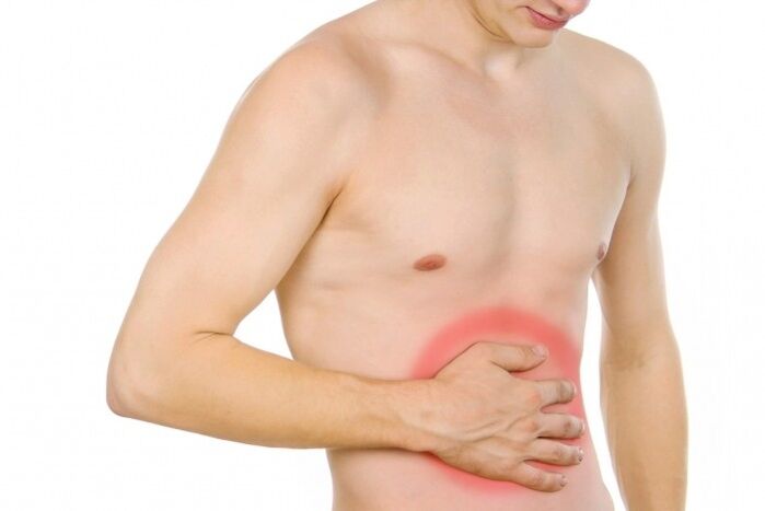 abdominal pain caused by parasites